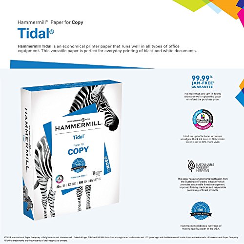 Hammermill Printer Paper, 20 Lb Tidal Copy Paper, 3 Hole - 1 Ream (500 Sheets) - 92 Bright, Made In The Usa #TOP1