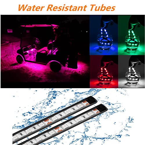 Rolightic 12 Pcs Golf Cart Underbody Neon Accent Waterproof Multicolor Led Lights Kit With Wheel Lights And Interior Lights For 12V-60V Ezgo Yamaha Club Car, Rf/App Control, Voltage Reducer Included #TOP5