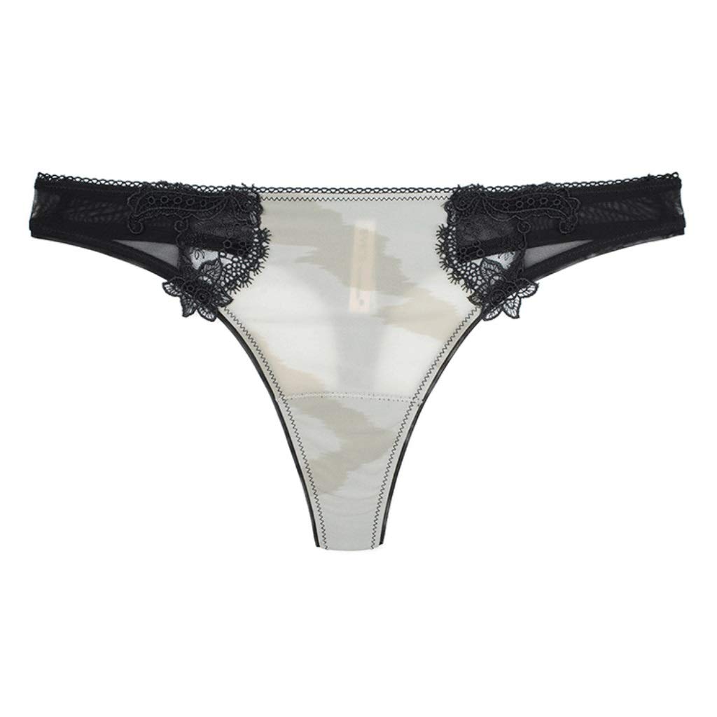 Culotte En Dentelle, String Creux Sexy 4 Packs Culotte String Femme Rouge, Gris (Color : Gray, Size : XL)