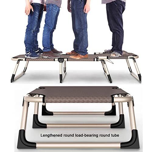 Tumbona cama de camping plegable portátil con cojín de algodón y respaldo ajustable 5