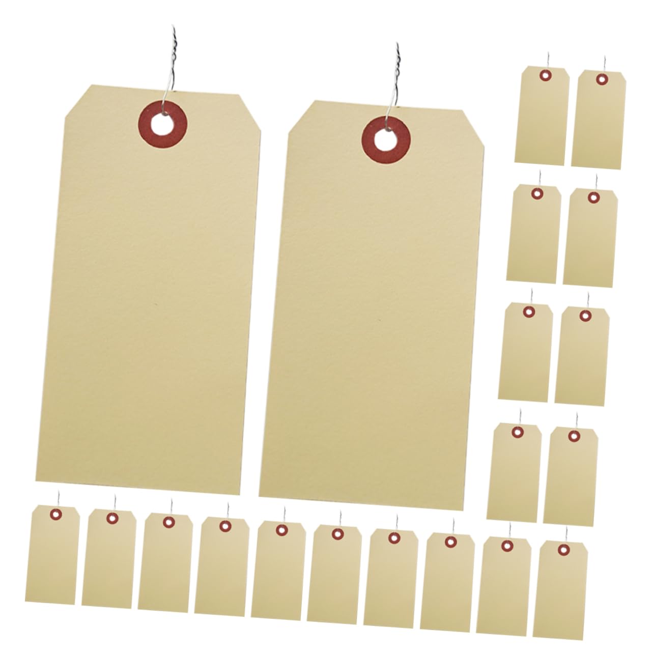 LIFKOME 100Pcs Manila Wired Tags with Eyelets Blank Shipping Labels for Packaging for Shipping and Cargo Use Includes Iron Wires