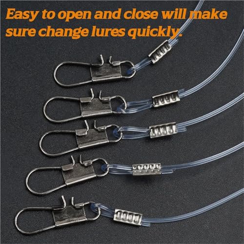 Wire Leaders para Pesca en Agua Salada 20 Piezas con Giro y Snap miniatura 3