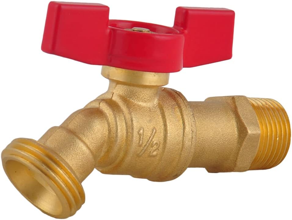 (10-Packs) Male Hose Bibb 1/2" MIP × 3/4" MHT with 1/4-Turn Water Hose Shut Off Valve, Hreaded Garden Hose Outlet Ideal for Gardens, patios, Boiler Drain