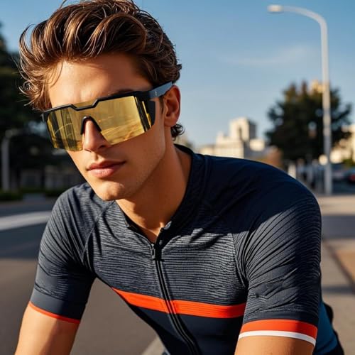 Image of kimorn Z87 Polarized Sport Sunglasses for Men | Wrap around Sport Frame, Polarized Lenses, Driving Fishing Cycling