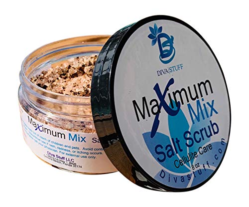 Diva Stuff Anti Cellulite Maxi-Mix Foaming Salt Scrub, w/Gota Kula,Benzoin, Guarana & More