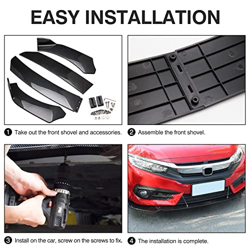 Top10 Racing Universal Carbon Fiber Pattern Style Front Bumper Lip Chin Spoiler Compatible With Audi, Ford, Bmw, Honda, Chevrolet, Civic, Benz, Mazda, Gmc Car #TOP5