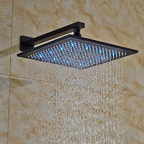 Ensemble de douche LED noir bronze avec mitigeur encastré 6 pièces - 5