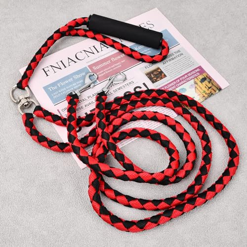 Tibapla Doppelleine für 2 Hunde, Verhedderungsfreie Hundeleine Verstärkung Doppelleine Hundeleine, mit Gepolsterten Griffen für Hunde Klein Mittlere und Große Lauftraining, 10mm*140cm (Black)