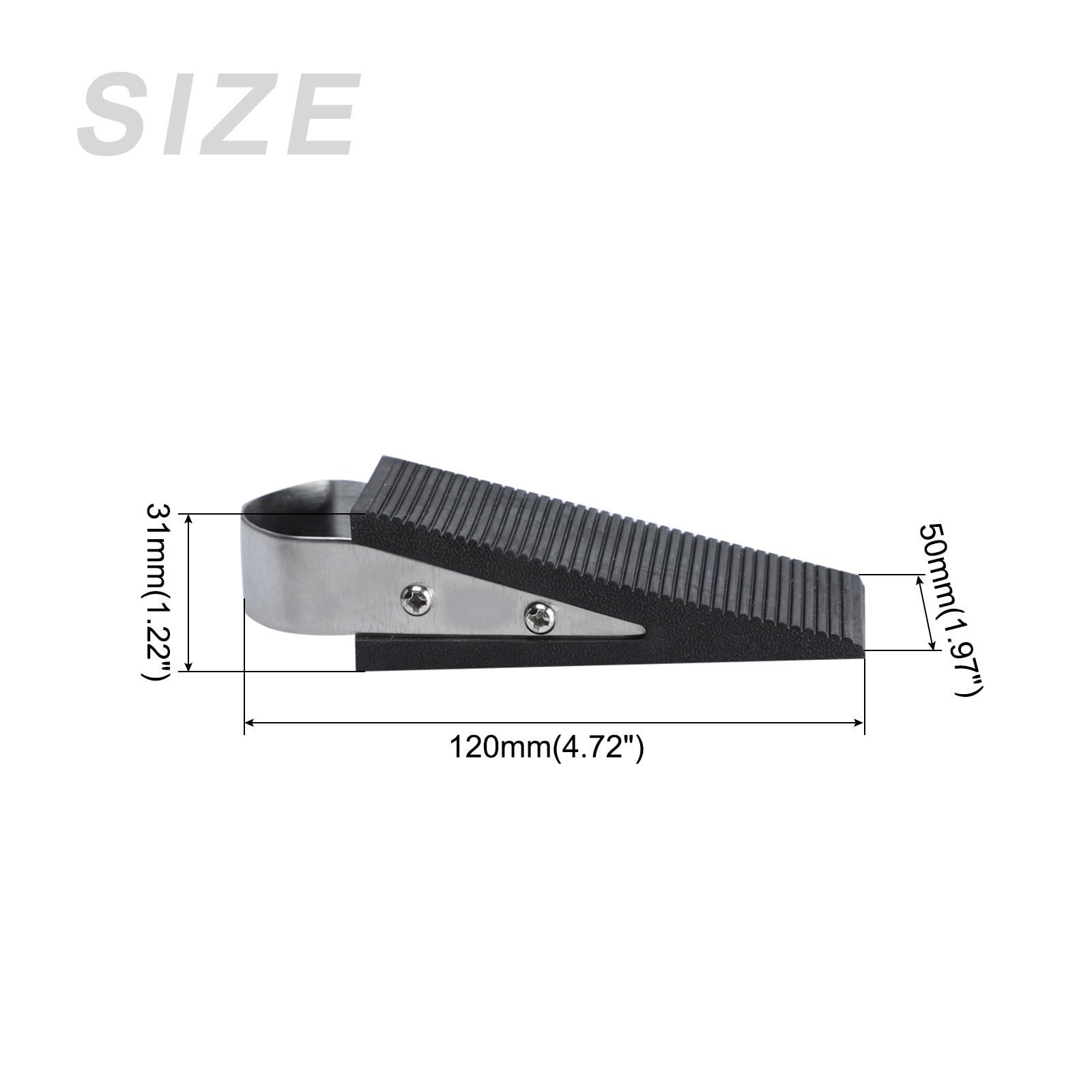 METALLIXITY Rubber Door Stop Wedge(120mm/4.72") 1Pcs, Rubber Door Wedge - for Door Carpet Floor Protectors Black - Image 2