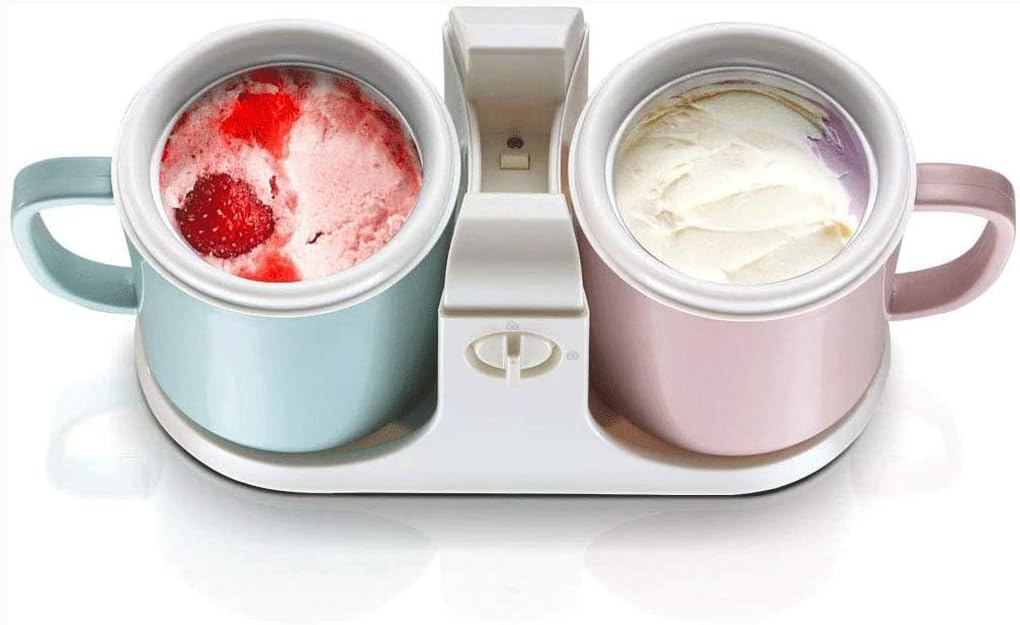 Ice Cream and Ice Cream Maker, Frozen Yogurt, Gelato, Full Automatic Double Barrel Fruit Ice Cream Machine