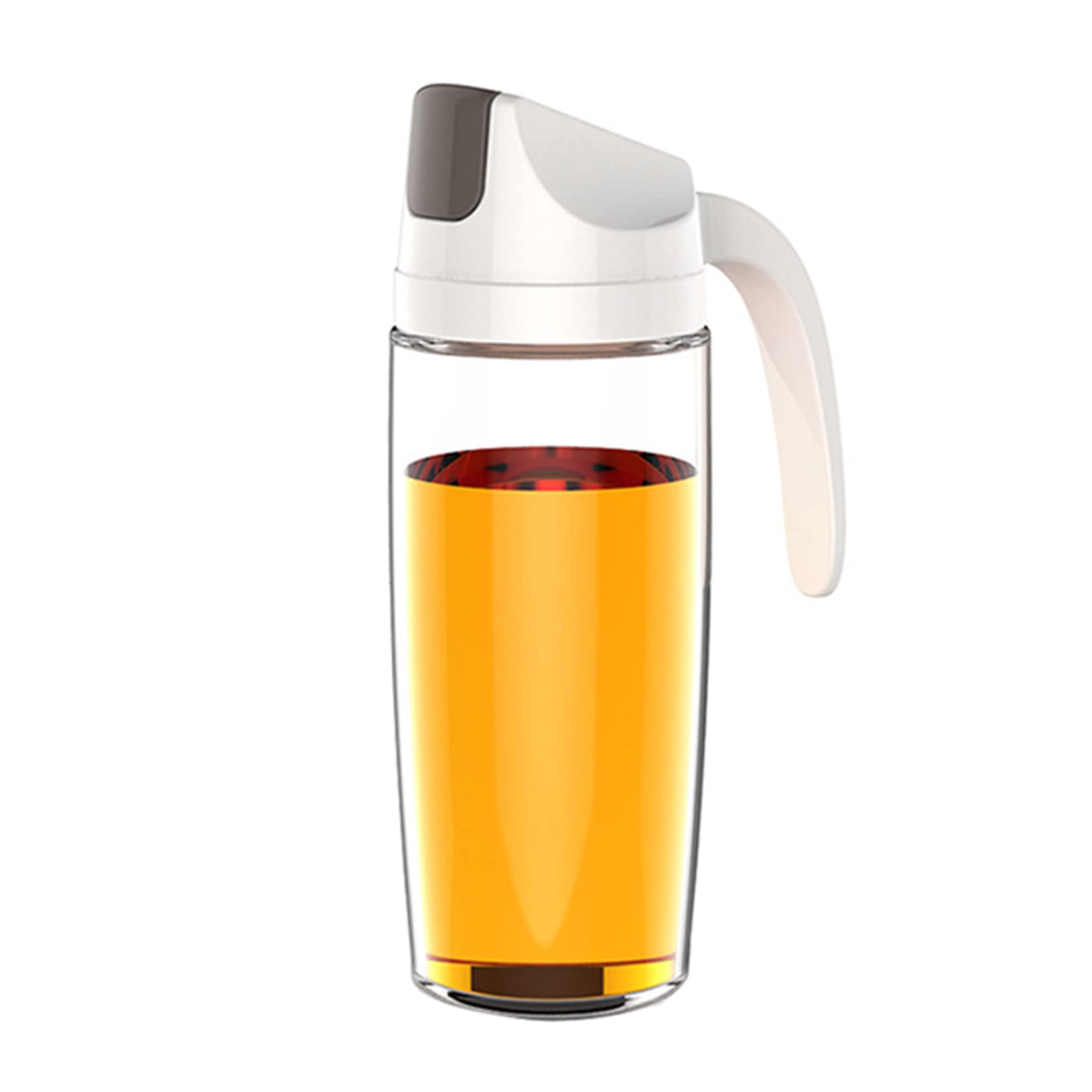 ESNY Dozownik oliwy z oliwek z białego przezroczystego szkła – 300 ml/600 ml / 630 ml oleju i octu, z dzióbkiem bez kapania, do kuchni, biała, 600 ml