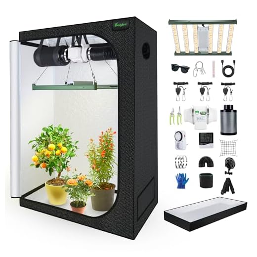 BOSYTRO Growzelt Komplettset, 240W LED Grow Lampe Vollspektrum, Growzelt Indoor, Komplettes Hydroponics 600D Growing Tent Kit Belüftungssystem mit Thermo-Hygrometer, Zeitschaltuhr(120x60x180CM-6Z)