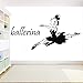 NSRJDSYT Ballet Danse Stickers muraux Ballet Tutu Pointe Chaussures Ballet école Sticker Mural Ballerine Vinyle Filles Chambre décoration Murale 82x42cm