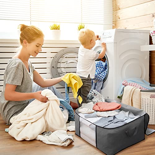 Grande custodia pieghevole per abiti (5 pezzi), chiusura lampo durevole e manico rinforzato, in tessuto non tessuto per vestiti, biancheria da letto, trapunte, cuscino - Image 6