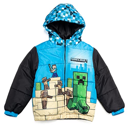 Minecraft Creeper Steve Zip Up Winter Coat Puffer Jacket Toddler to Big Kid3