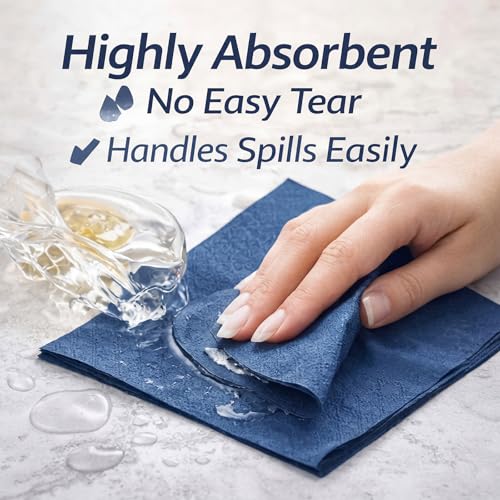 Image of Henoyso 500 Pack 2 Ply 9.8 x 9.8 Inch Navy Blue Cocktail Napkins Bulk | Disposable Dinner Beverage Paper Napkins for Wedding Bar Party Birthday Cocktail Holiday Elegant Restaurant