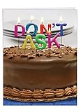 Big Funny Birthday Card - Photo of Candles on a Cake Spelling 'Don't Ask' (Candles not included)...