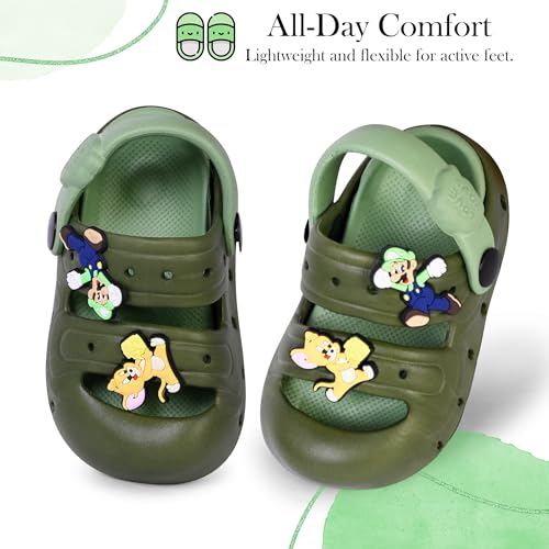 Image of GLJ Kids Comfort Clogs Sandals For Boy And Girl, 1 to 4 Years, Two-Strap Design, Easy To Wear Slip On, Dust and Waterproof, 7101