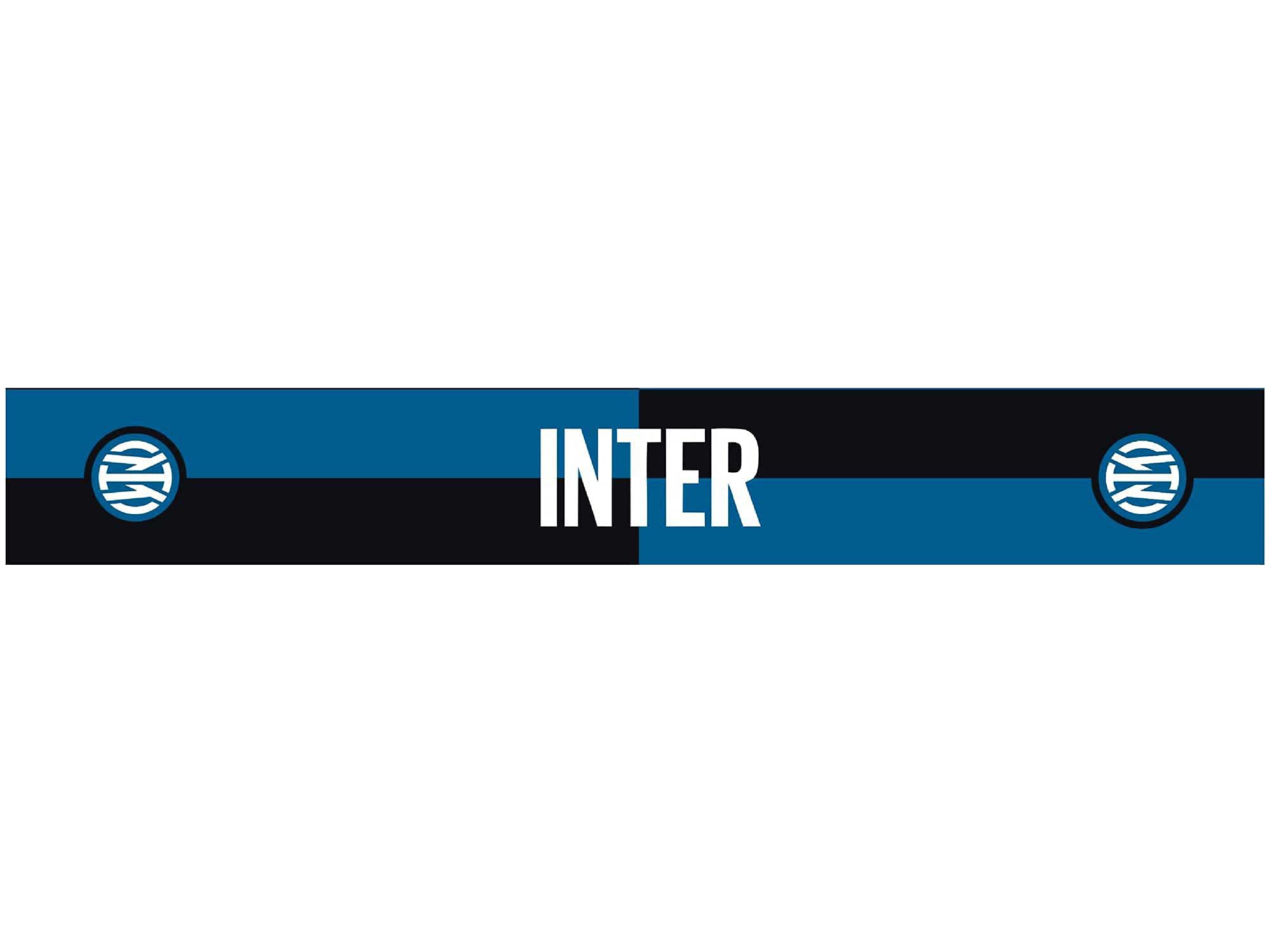 Sciarpa Ufficiale Inter Modello 2021 Nero Azzurro Acrilico Jacquarde Bicolore
