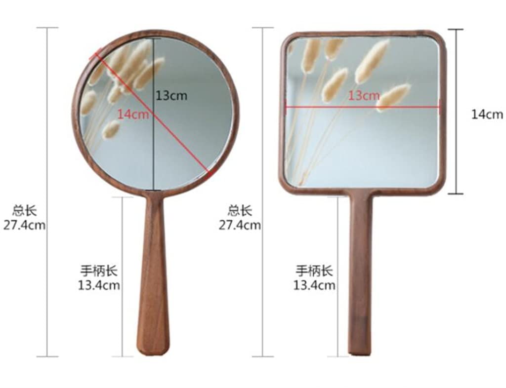 Espejo de mano liso, espejos de maquillaje, espejo compacto, espejo de mano de madera maciza de lujo, espejo de mano profesional, espejo pequeño, espejo de viaje for maquillaje, espejos plegables port