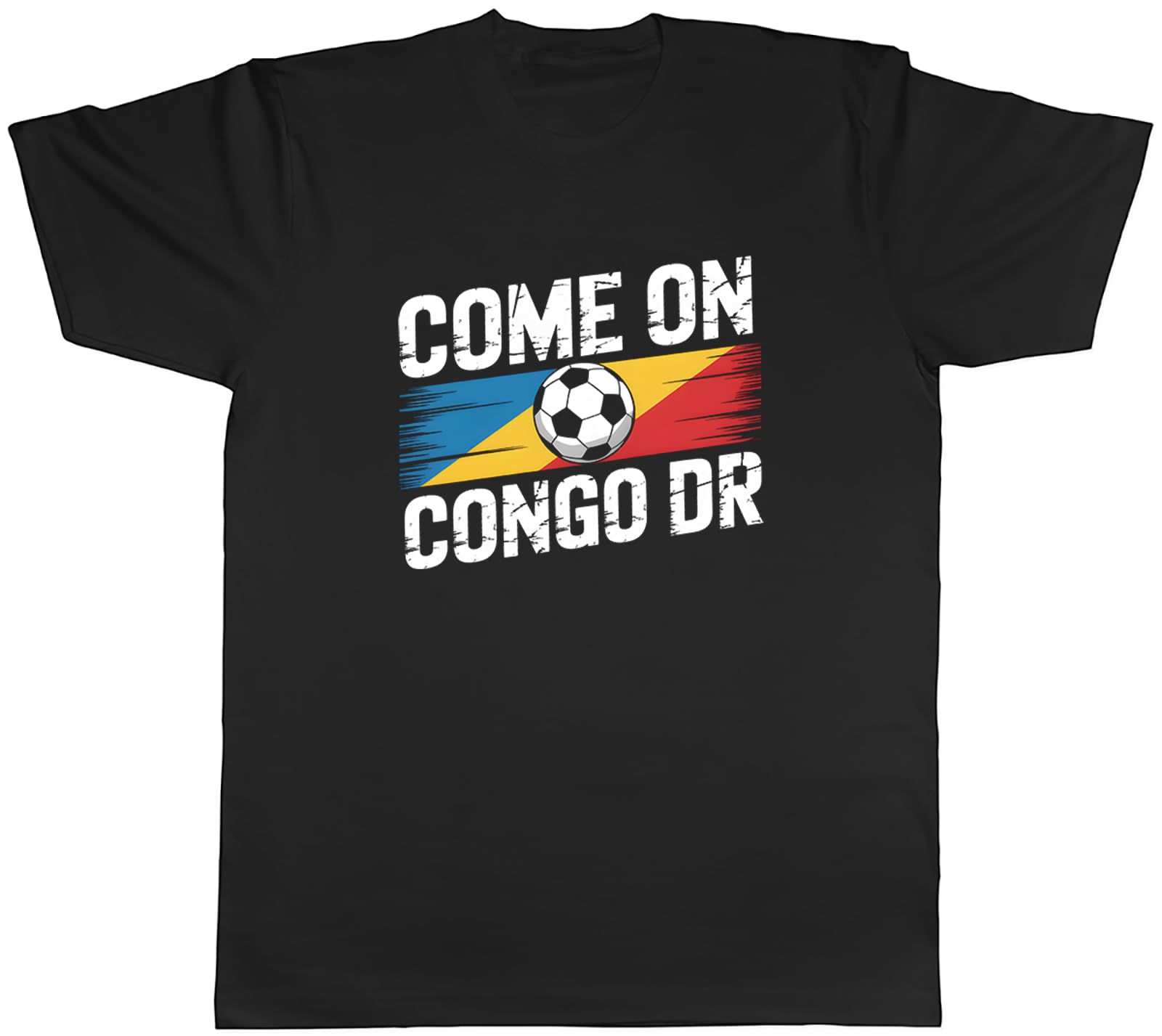 Shopagift Come on Congo DR Supporter Football Fan Mens Black T-Shirt Tee