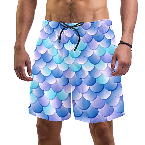 Short de bain pour homme multicolore taille L avec motif écailles de poisson