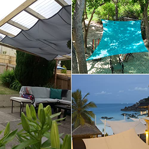 Mokani Sun Shade Sail, 2x3m Rectangle Sunscreen Awning Canopy, Waterproof Shade Sail, 95% UV Block with Free Rope, for Outdoors, Garden, Patio, Yard, Party(Grey) - Image 7