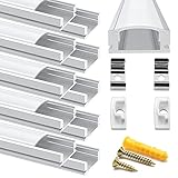 Escudo perfecto para tiras LED: no solo los sistemas de canal de aluminio disipan el calor producido por los LED, sino que la cubierta protege los LED de la exposición al polvo, pelo y contacto físico. Si necesitas tira de luz y kit de conector de luz de tira, busca B07TC17G7S (tira de luz LED 900) B07HGXX54X (tira de luz de 600LED). B07SS6PHPFL (kit de conector), B07ZQ15YD4.