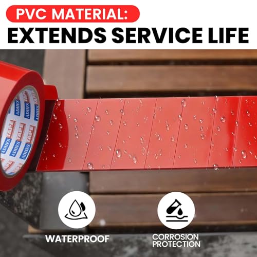 Image of ADHES PVC Pipe Wrap Tape, 2 Inch X 35 Yds, Corrosion Protection Pipe Tape, Weatherproof PVC Tape for Drain Pipe, Metal & Electrical Piping, Underground Pipe, Red