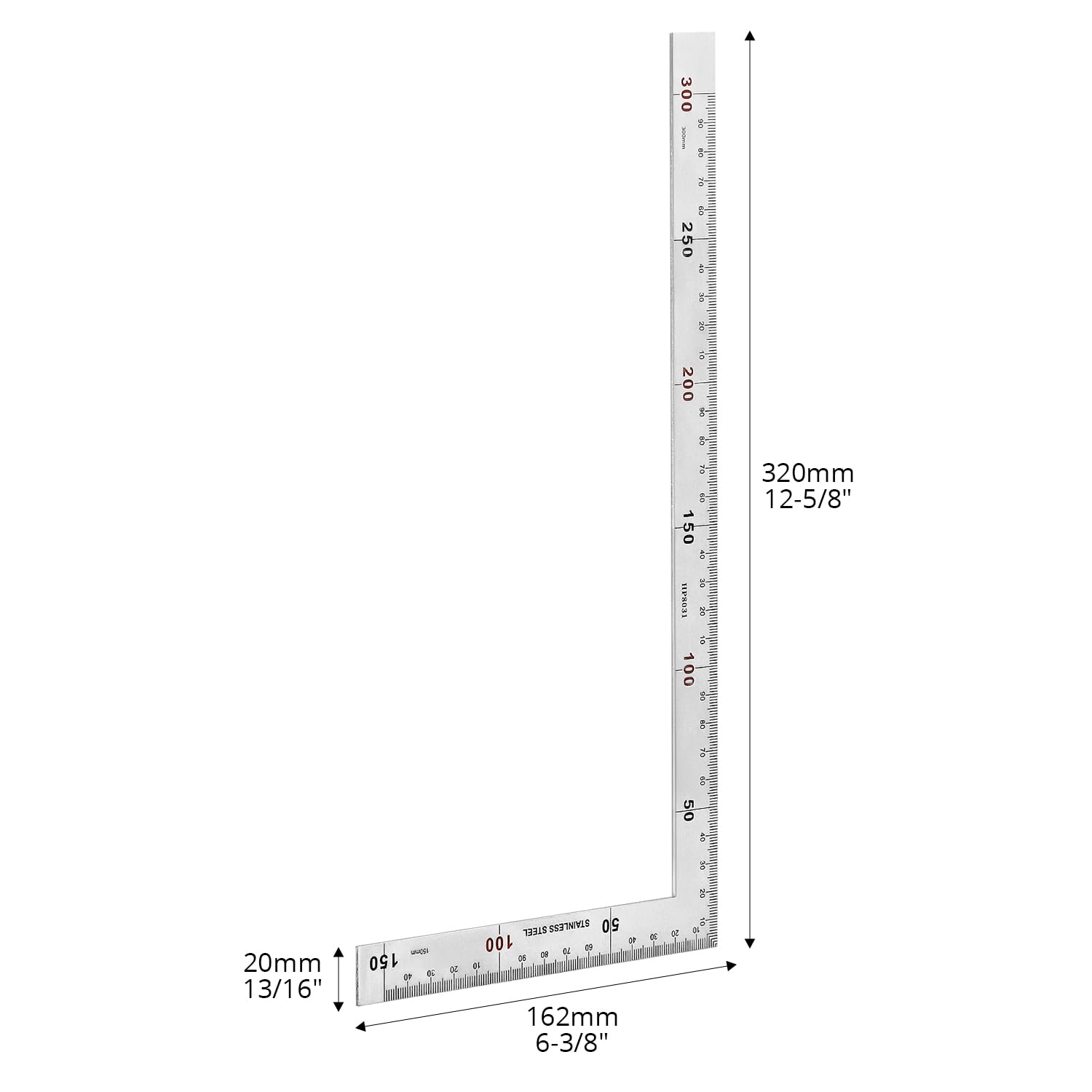 GOZAR Righello Angolare Con Angolo Di 90 Gradi In Acciaio Inox Righello - Foto 7