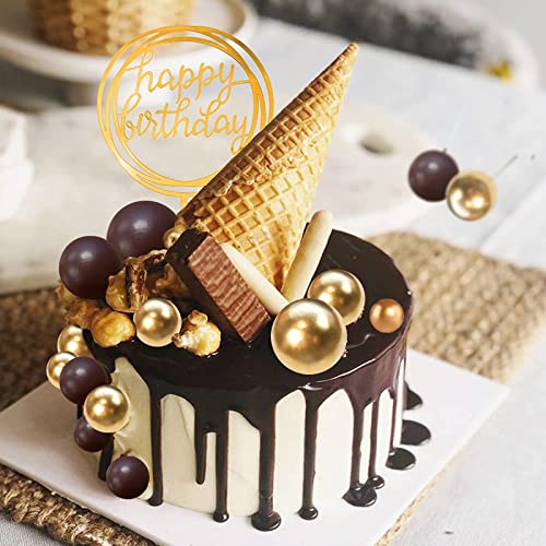 LIBRNTY 50 stuks mini-cupcake-toppers, verjaardagstaartdecoratie, festivaldessertdecoratie, voor bruiloft, verjaardagsfeest, Kerstmis, taartdecoratie, feest, Valentijnsdag, dessertdecoratie (goud) - Image 6