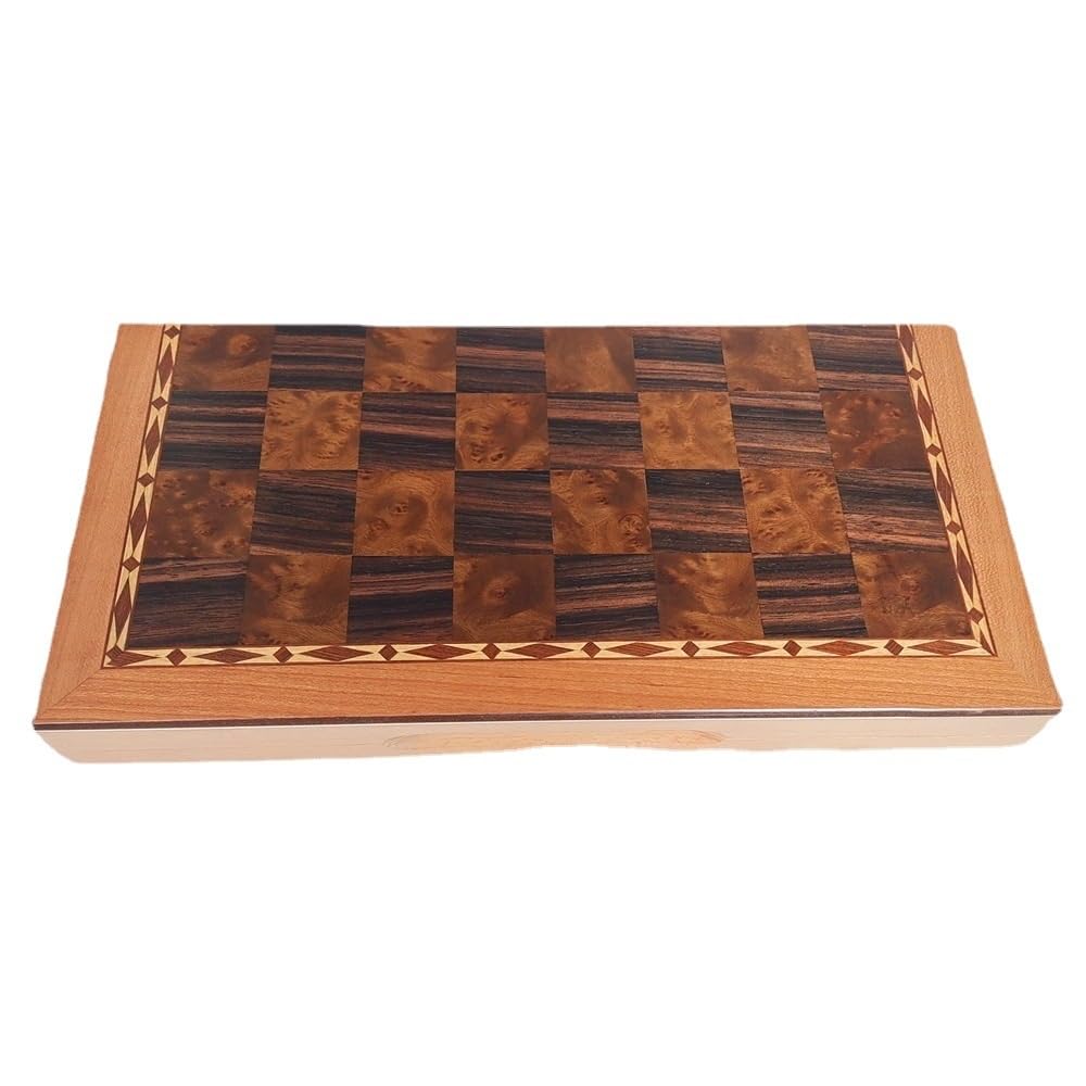 Juego de ajedrez de Madera de 15,5'' con ajedrez de Metal Plegable Ajedrez