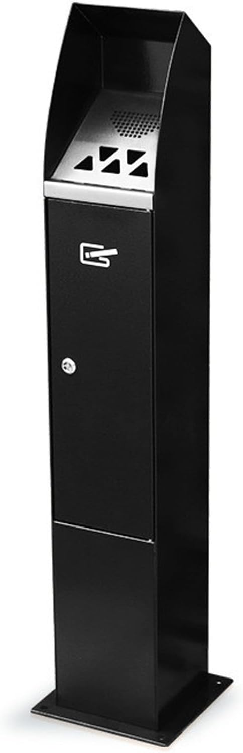 Ashtray for Outside, Standing Ashtrays, Cigarette Butt Receptacle, Silver Cylinder Vertical Ash, Outdoor Ashtray with Lock for Commercial Office, Restaurants, Bars