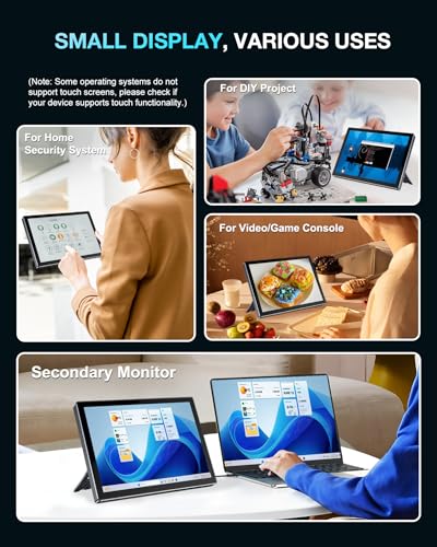 Image of 10.1 Inch Full Function USB-C Touch Monitor for Ra Pi | 1920x1200 IPS screen 10-point touch, built-in fan & speakers, VESA mount, full accessories, USB-C one cable video /touch /power