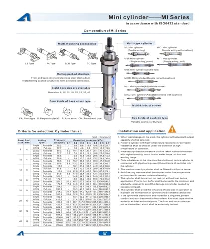 Vérin pneumatique acier inoxydable MIC25X60SCA haute précision - 4