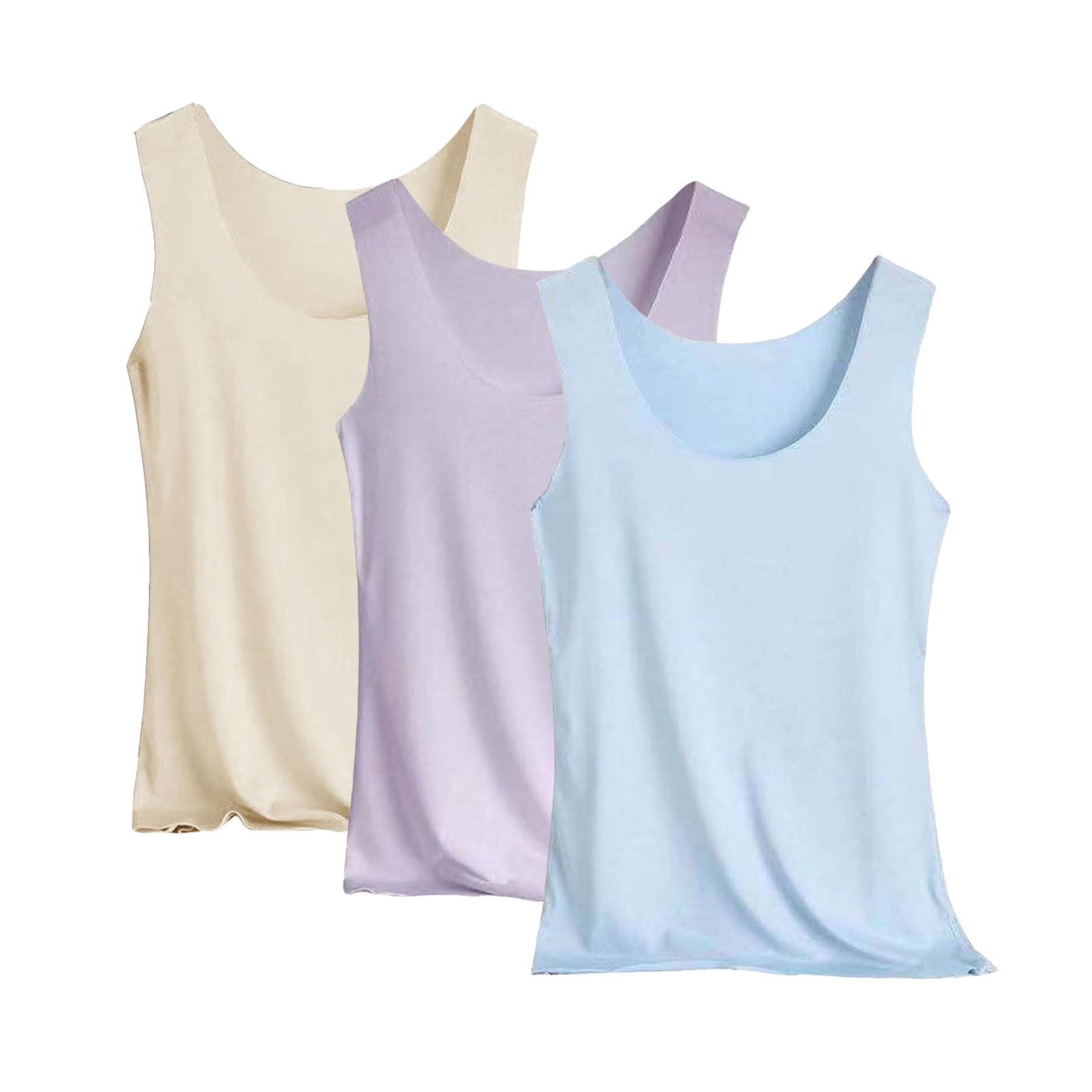 Women's Ice Silk Tank Tops, Casual Round Neck Sleeveless Top, Breathable Seamless Ice Silk Vest for Yoga, Running, Gym