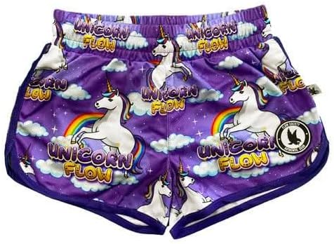 Flow Society Unicorn Flow Girls Athletic Shorts - Gym - Sports - Activewear - Patterned - Basketball-Lacrosse-Soccer- Purple