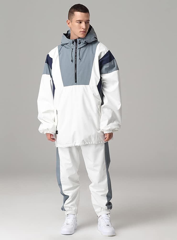 HOTIAN Mens Snowboarding Suit Waterproof Windproof Ski Jacket Pants Set Two Piece Snowsuits Ski Suit for Winter Sports