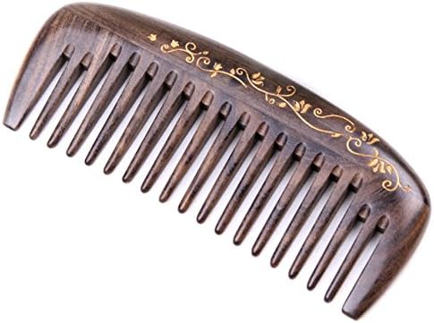 Joyo Handmade Natural African Chacate Preto Wood Wide Tooth Massage Hair Comb, Anti Static Pocket Wooden Comb 5" (12.5cm)