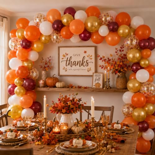 Image of Burnt Orange Brown Balloon, 12Inch Fall Balloon for Autumn Party Decoration