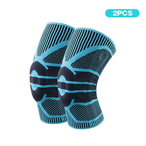 KKmoon 2 peças homens mulheres joelheiras joelheiras de compressão de apoio articular corrida caminh