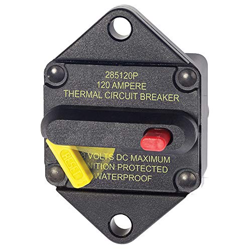 Blue Sea Systems 7088 285 Series Thermal Circuit Breakers, Panel Mount, 48V DC, 120A