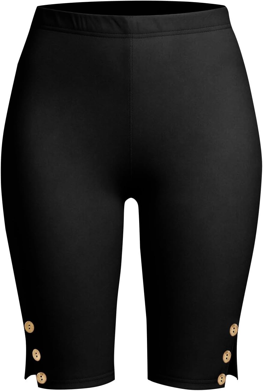 Plus Size Womens Biker Yoga Shorts High Waisted Tummy Control 7 Inch Summer Workout Spandex Athletic Gym Shorts