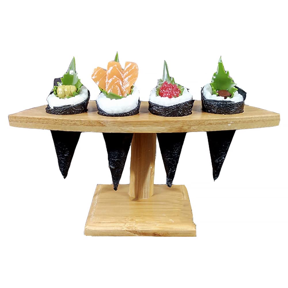Supporto Per Sushi E Gelato In Bambù - Espositore Alimentare Con 5 Fori Per Cucina E Ristorante