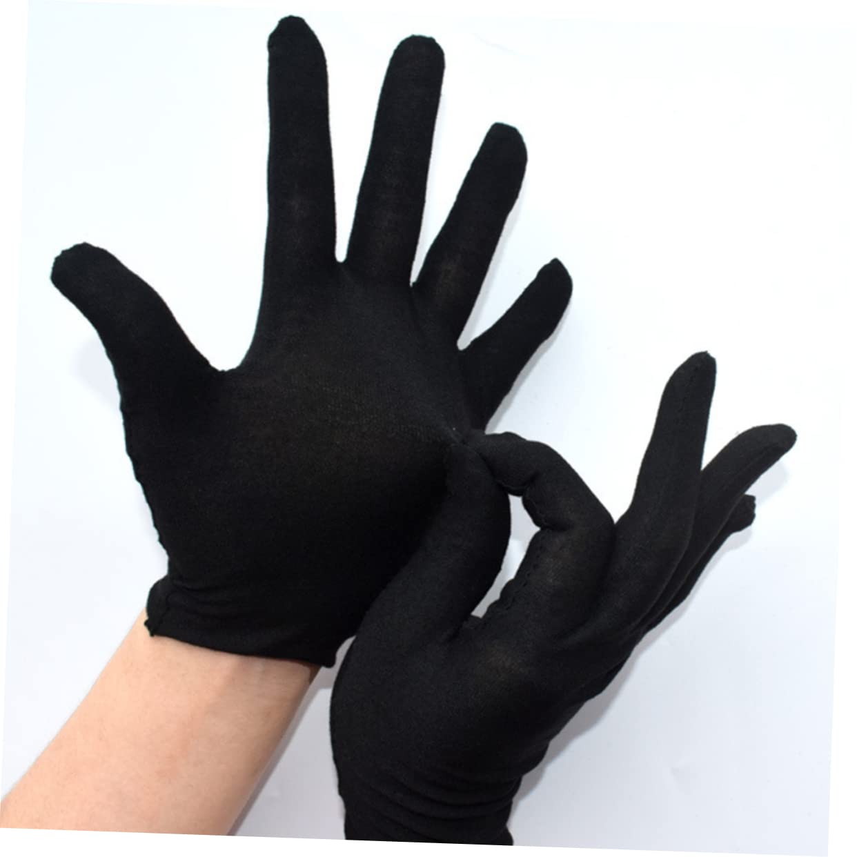 Noir Moufles de Travail Protection Légère, en Coton, 12 Paires