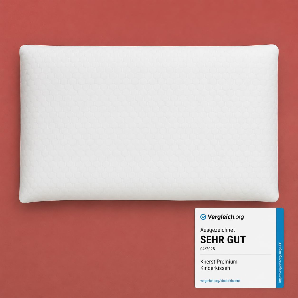 KNERST® Poduszka Dziecięca z Pianki Memory Foam – Ergonomiczna Poduszka do Pokoju Dziecięcego – Poduszka 40x60x8,5 cm Idealna dla Dzieci