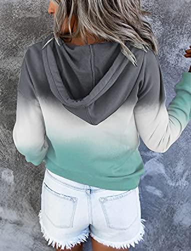 Faroro Gradient Sweatshirts Pullover Hoodie For Women Ladies Long Sleeve Sweater Lounge Outfits Hooded Sports Top #TOP1