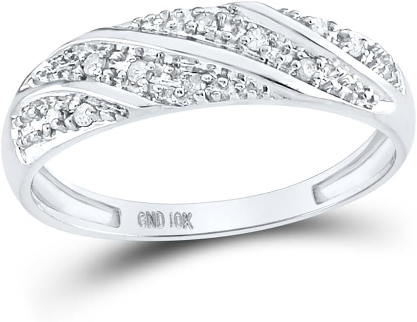 Jewels By Lux 10K White Gold His Hers Round Diamond Square Matching Wedding Set 1/3ctw, Womens Size 5-9, Mens Size 8-12