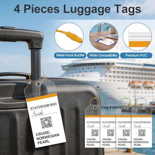 16Pcs Cruise Ship Essentials, Travel Cruise Must Haves with Power Plug Adapter, Includes Waterproof Phone Pouches, Luggage Tags, Lanyard Card Holders, Towel Bands for Beach Chair and Magnetic Hooks - image 4