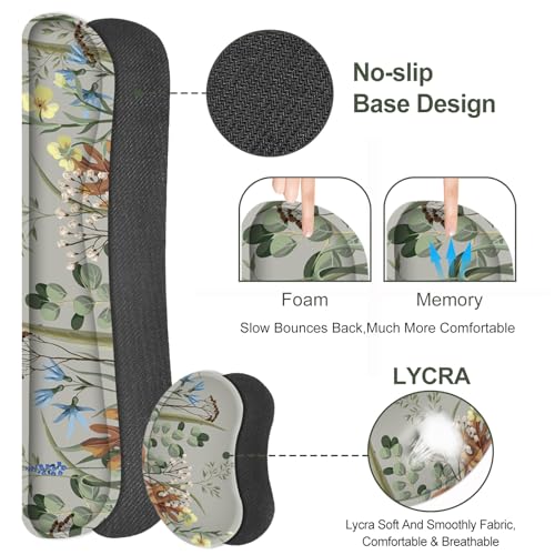 Lauspuck Keyboard Mouse Pad Set, Extended Gaming Mouse Pad +Keyboard Wrist Support +Mouse Wrist Rest +Coaster, 35.4x15.7 in XXL Large Ergonomic Desk Mat 4in1 Set for Home Office, Plant Flowers — view 5